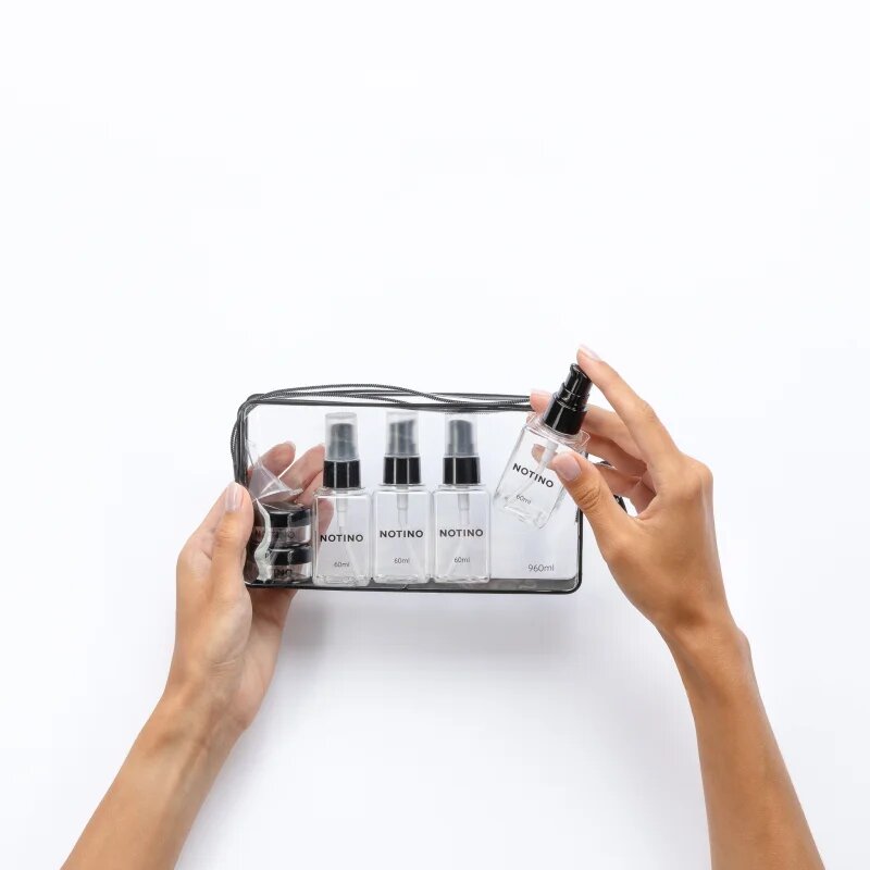 Notino Travel Collection Travel Bottle Set sticluțe pentru călătorie reutilizabile Black