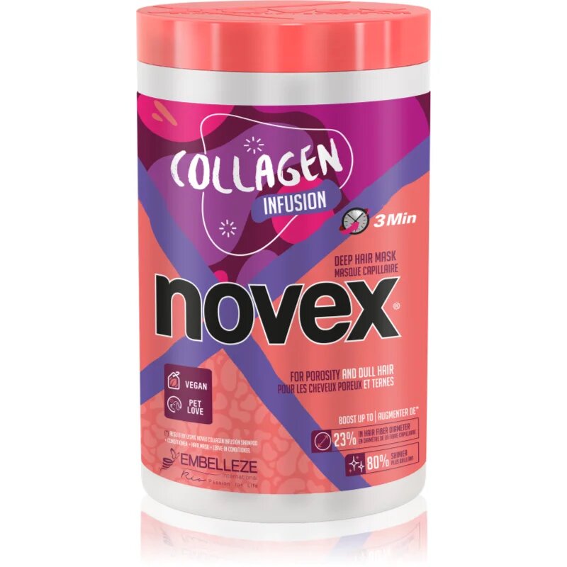 Novex Collagen Infusion Mască de întărire pentru părul slăbit deteriorat și varfuri despicate 400 g