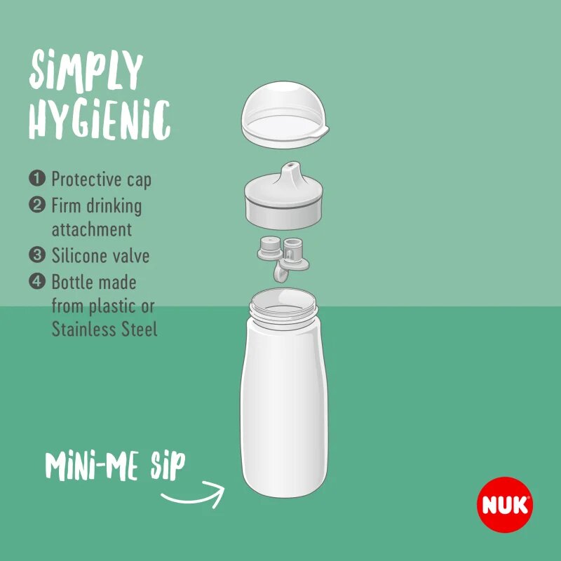 NUK Mini-Me Sip biberon pentru copii White 9m+ 1 buc