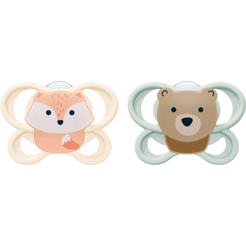 NUK Perfect Match Air 0-2 m suzetă Fox/Bear 2 buc
