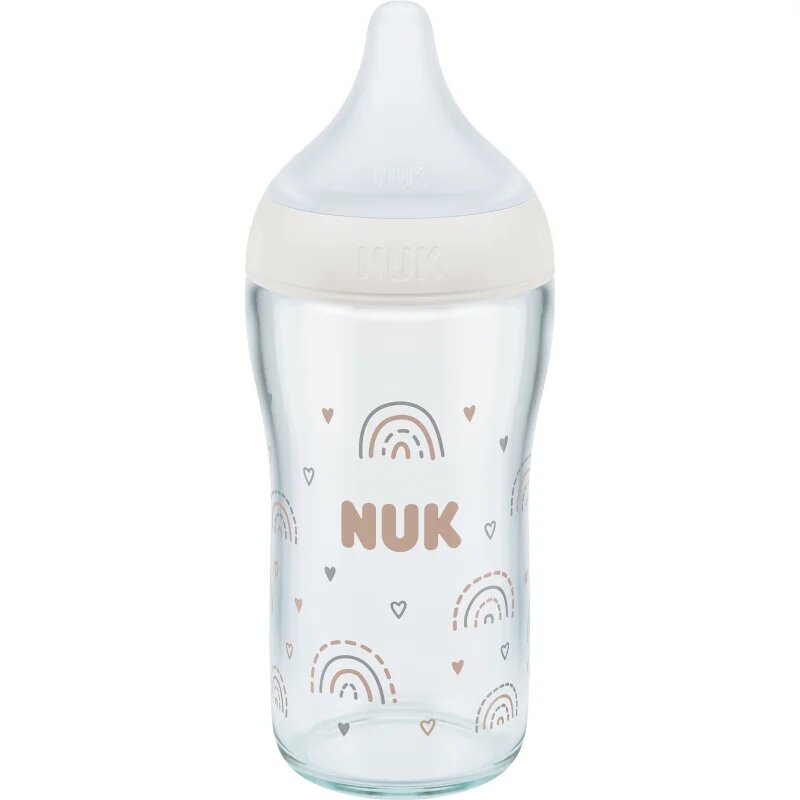 NUK Perfect Match Glass Bottle biberon de sticlă cu controlul temperaturii 3m+ 1 buc