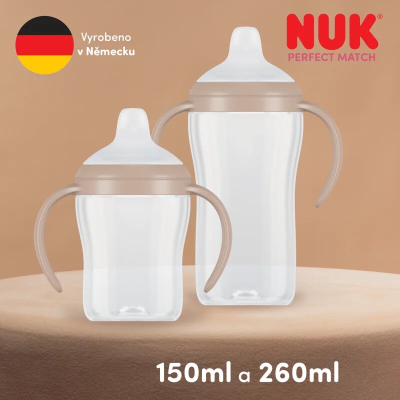 NUK Perfect Match Hippo biberon pentru învățare cu controlul temperaturii 6m+ 1 buc