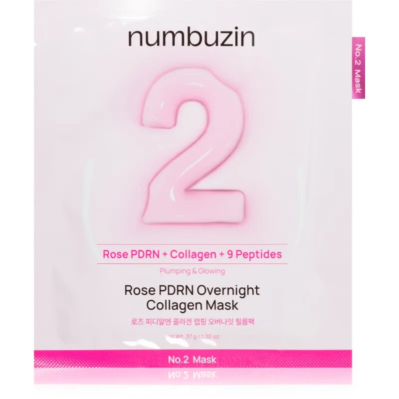 Numbuzin No. 2 Rose PDRN OverNight Collagen Mask mască hrănitoare profundă pentru noapte 4 buc