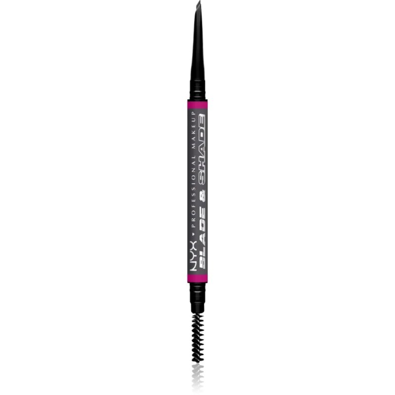 NYX Professional Makeup Blade & Shade creion pentru sprancene cu pensula culoare 11 Grey g