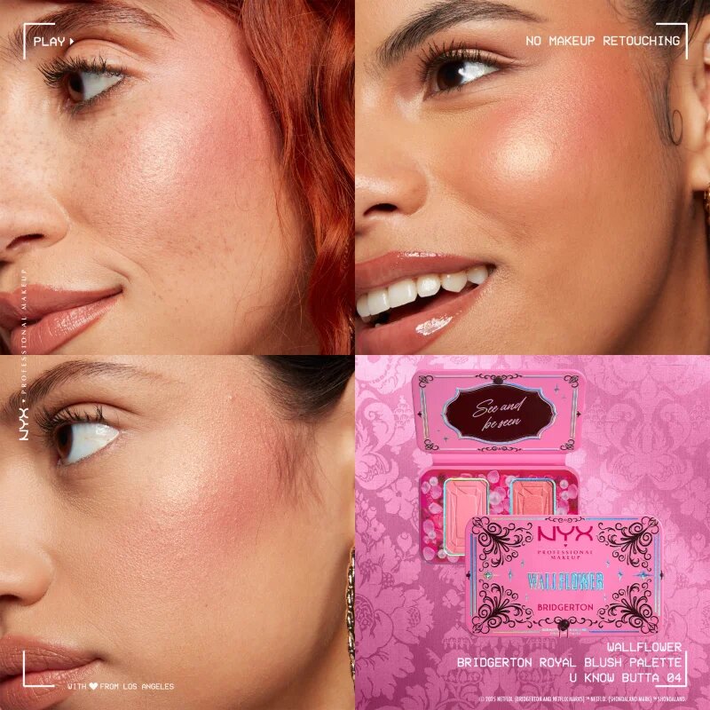 NYX Professional Makeup Bridgerton Royal Blush paleta fard de obraz culoare 01 Wallflower 2x5 g