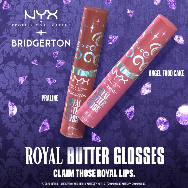 NYX Professional Makeup Bridgerton Royal Butter Gloss lip gloss culoare 02 Praline 8 ml
