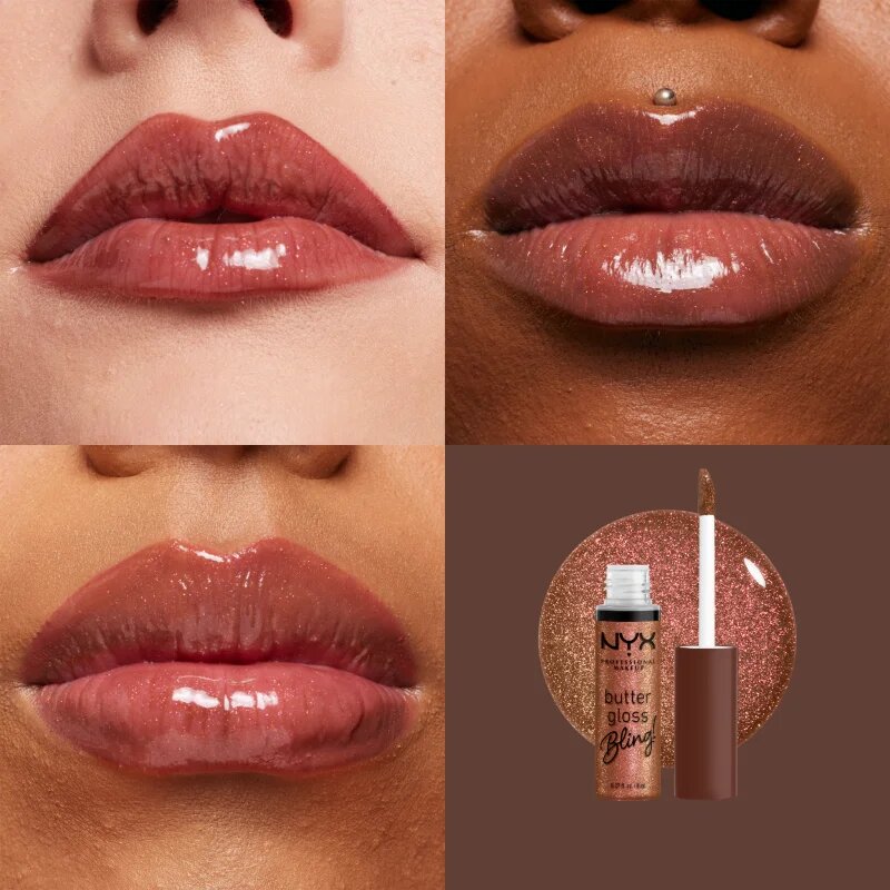 NYX Professional Makeup Butter Gloss Bling lip gloss strălucitor culoare 08 HU$TLA 8 ml