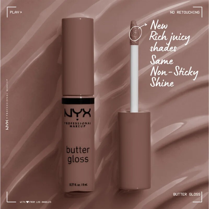 NYX Professional Makeup Butter Gloss lip gloss culoare 47 Spiked Toffee 8 ml