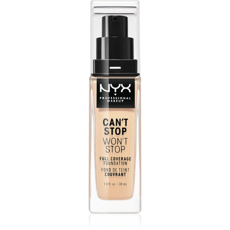 NYX Professional Makeup Can't Stop Won't Stop Full Coverage Foundation fond de ten cu acoperire ridicată culoare 06 Vanilla 30 ml