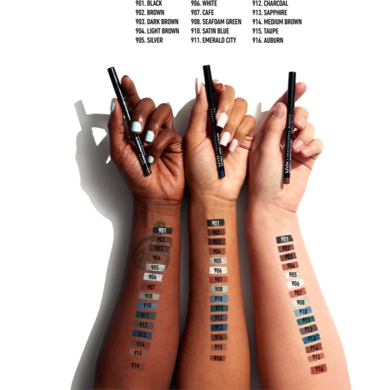NYX Professional Makeup Eye and Eyebrow Pencil creion de ochi cu trasare precisă culoare 911 Emerald City 1.2 g