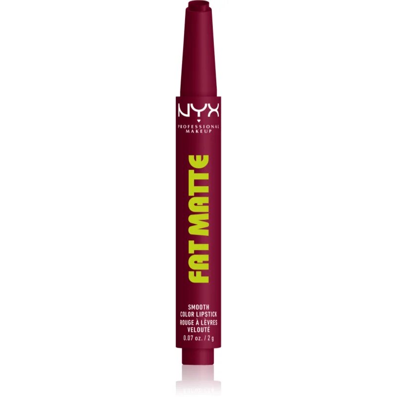 NYX Professional Makeup Fat Matte balsam de buze cu efect matifiant Berry Smooth 2 g