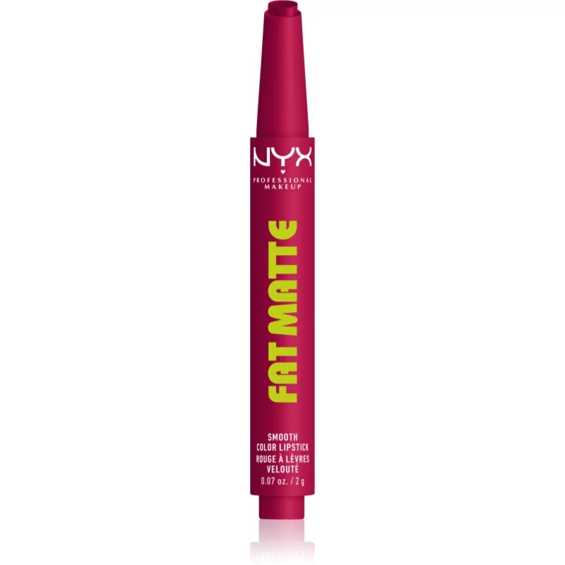 NYX Professional Makeup Fat Matte balsam de buze cu efect matifiant Hibiscus Hug 2 g