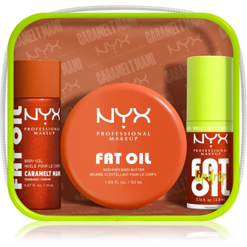 NYX Professional Makeup Fat Oil Body set pentru corp cu parfum Caramelt Mami 3 buc