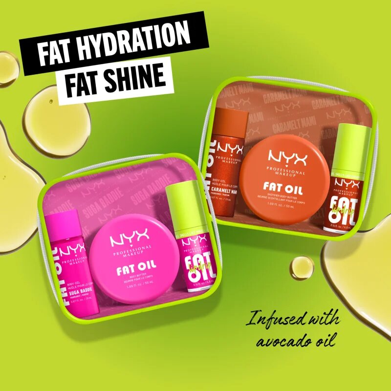 NYX Professional Makeup Fat Oil Body set pentru corp cu parfum Caramelt Mami 3 buc