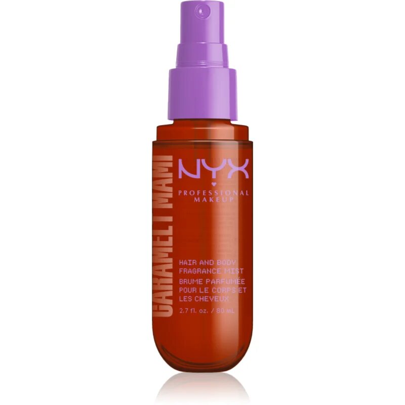 NYX Professional Makeup Fat Oil Body Spray brumă parfumată de par si de corp cu parfum Caramelt Mami 80 ml