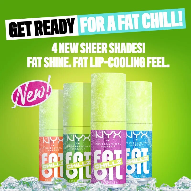 NYX Professional Makeup Fat Oil Chillz ulei pentru buze cu efect racoritor culoare Polar Peppermint 4.8 ml