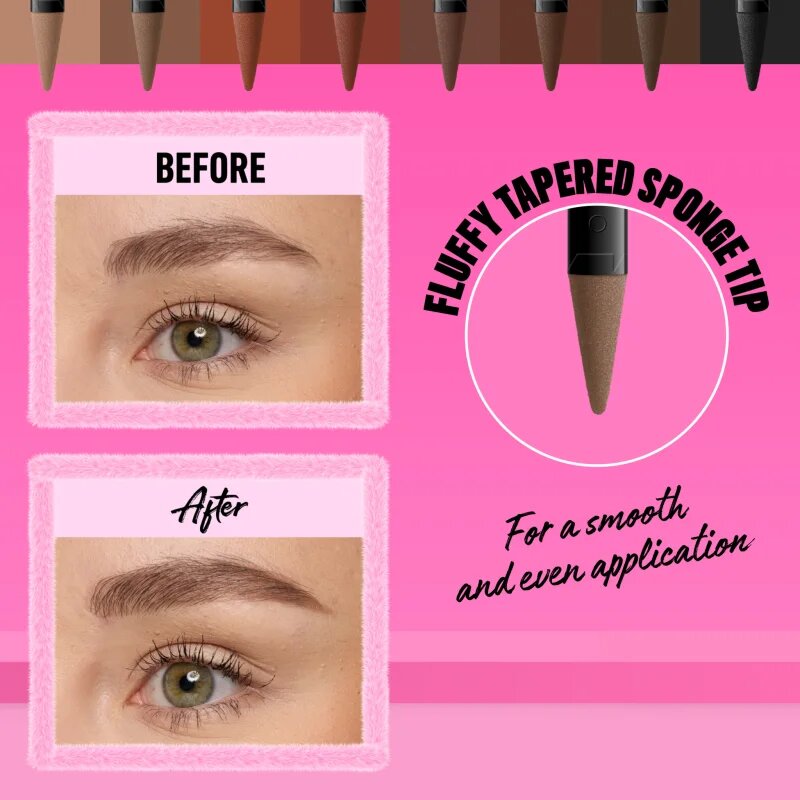NYX Professional Makeup Fluff & Snatch creion pentru sprancene cu efect de pulbere culoare Black 1 g