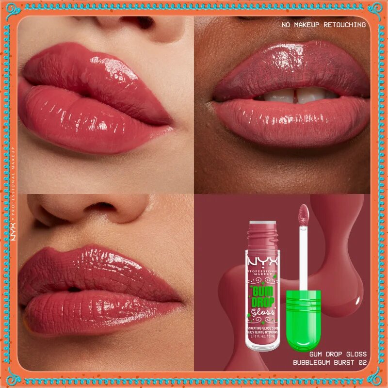 NYX Professional Makeup Gingerbaddie Land Gum Drop lip gloss culoare 02 Bubblegum Burst 1 buc