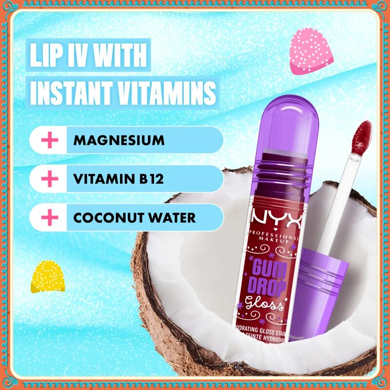 NYX Professional Makeup Gingerbaddie Land Gum Drop lip gloss culoare 03 Cranberry Splash 1 buc