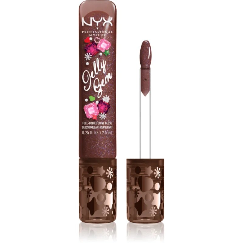 NYX Professional Makeup Jelly Gem Lipgloss XMAS lip gloss culoare 01 Cocoa Sparkle 7.5 ml
