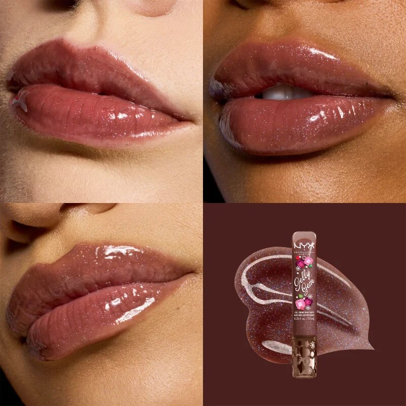NYX Professional Makeup Jelly Gem Lipgloss XMAS lip gloss culoare 01 Cocoa Sparkle 7.5 ml