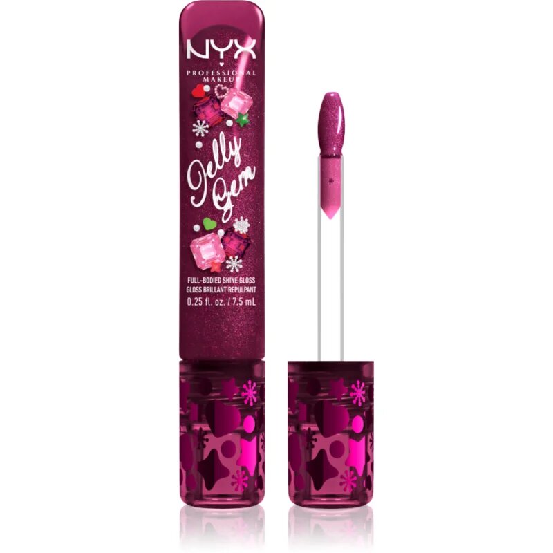 NYX Professional Makeup Jelly Gem Lipgloss XMAS lip gloss culoare 02 Fuchsia 7.5 ml