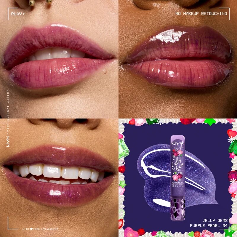NYX Professional Makeup Jelly Gem Lipgloss XMAS lip gloss culoare 04 Purple Pearl 7.5 ml