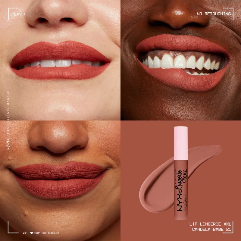 NYX Professional Makeup Lip Lingerie XXL ruj de buze lichid cu finisaj matifiant culoare 25 - Candela Babe 4 ml