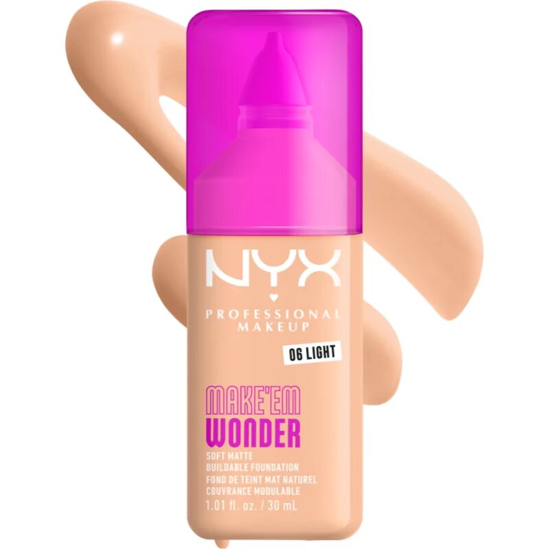 NYX Professional Makeup Make ‘Em Wonder make-up usor matifiant culoare 06 Light 30 ml