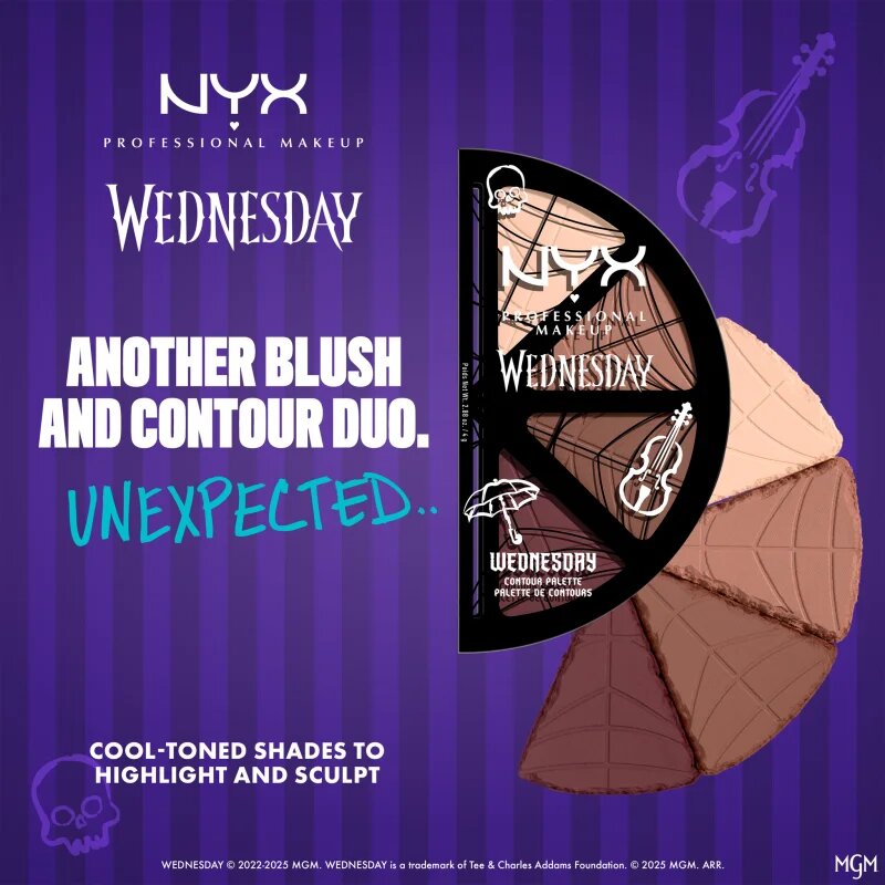 NYX Professional Makeup Wednesday Contour Palette Patela pentru conturul fetei 4x2.88 g