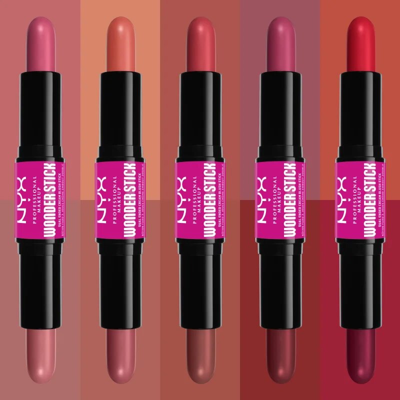 NYX Professional Makeup Wonder Stick Cream Blush baton pentru dublu contur culoare 01 Light Peach and Baby Pink 2x4 g