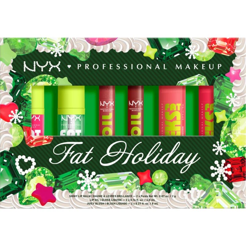 NYX Professional Makeup Xmas Fat Holiday set cadou de buze 6 buc
