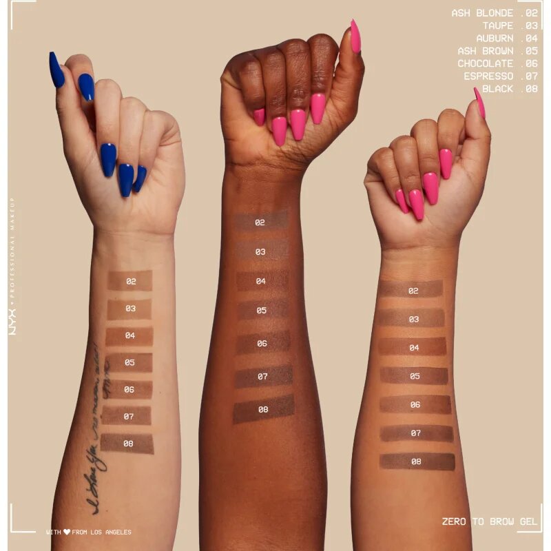 NYX Professional Makeup Zero To Brow Gel gel pentru sprancene cu aplicator culoare 07 Espresso 2 ml