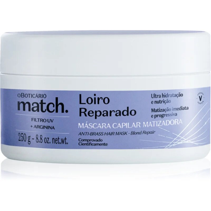 oBoticário Match. Blonde Repair masca pentru regenerare pentru par blond 250 g