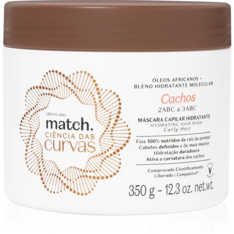 oBoticário Match. Science of Curves masca hidratanta pentru par ondulat si cret 350 ml