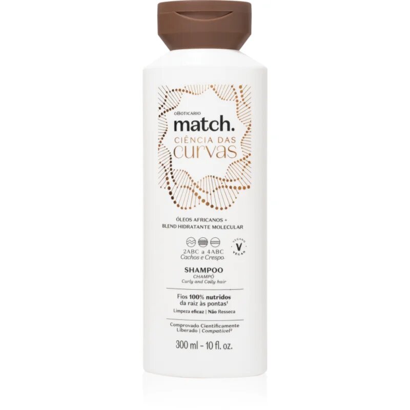 Match. Science of Curves șampon hidratant pentru păr creț și ondulat 300 ml