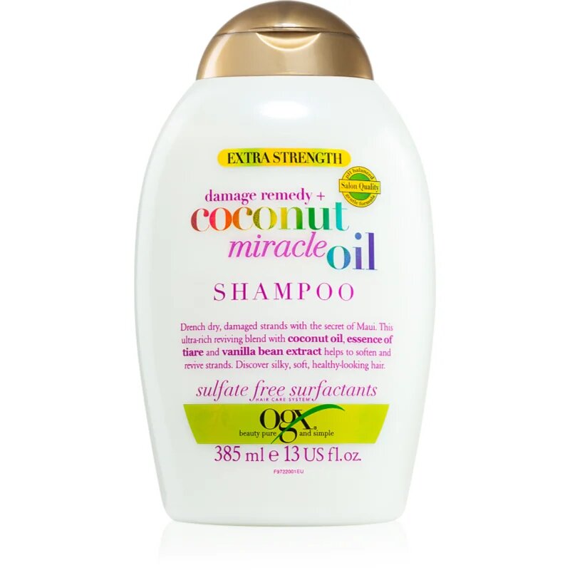 Coconut Miracle Oil șampon fortifiant pentru păr deteriorat cu ulei de cocos 385 ml