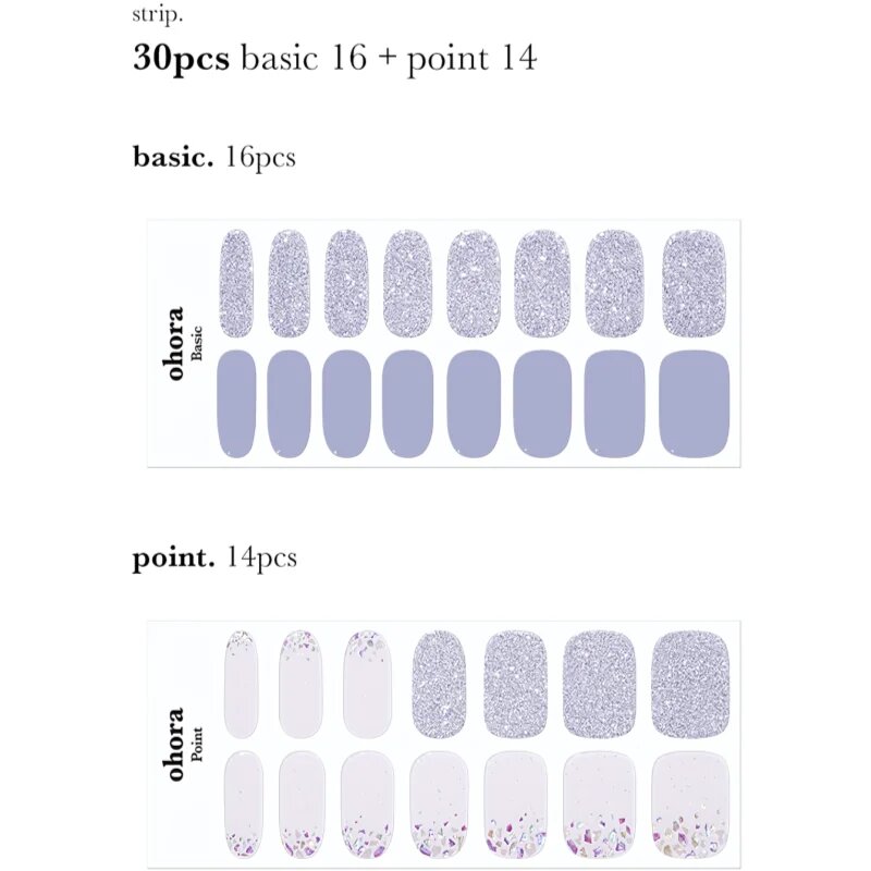 OHORA Gel Nail Sticker N Afterglow folii autocolante pentru unghii culoare ND-196 30 buc