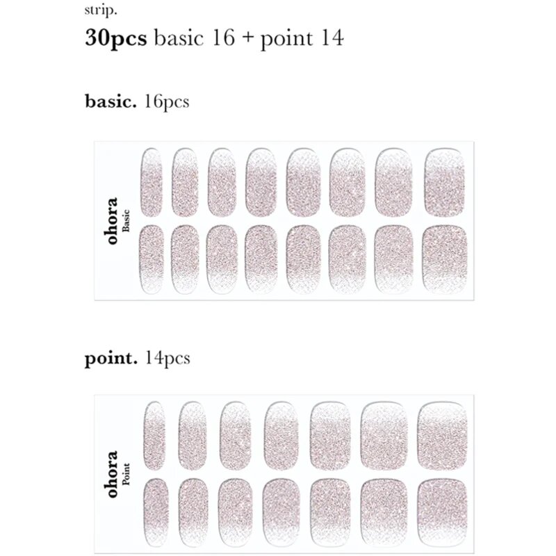 OHORA Gel Nail Sticker N Basic Nails no.3 folii autocolante pentru unghii culoare NBS-003 30 buc