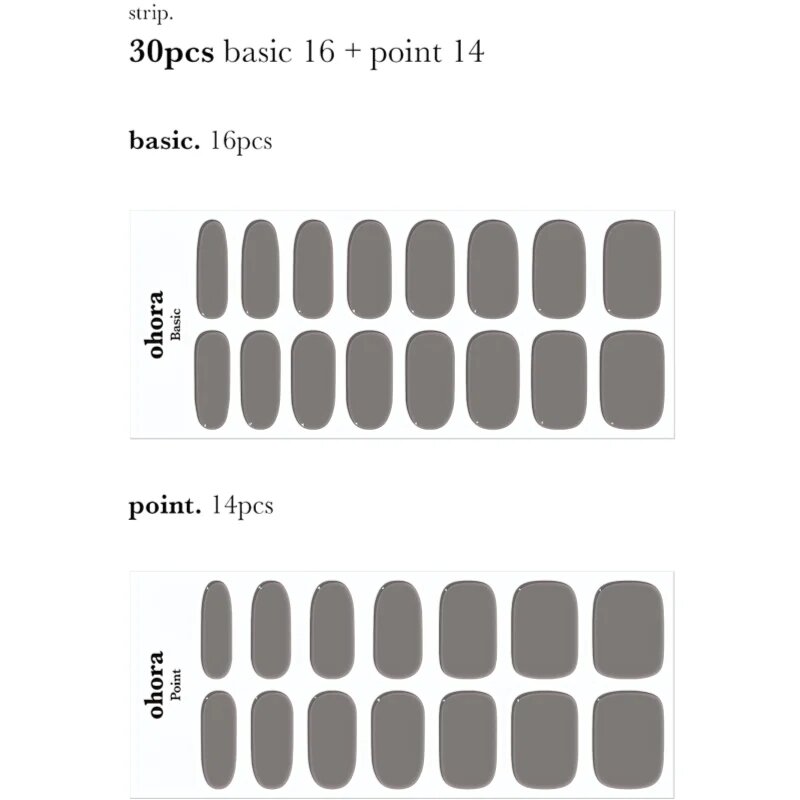 OHORA Gel Nail Sticker N Tint Black folii autocolante pentru unghii culoare NB-068 1 buc
