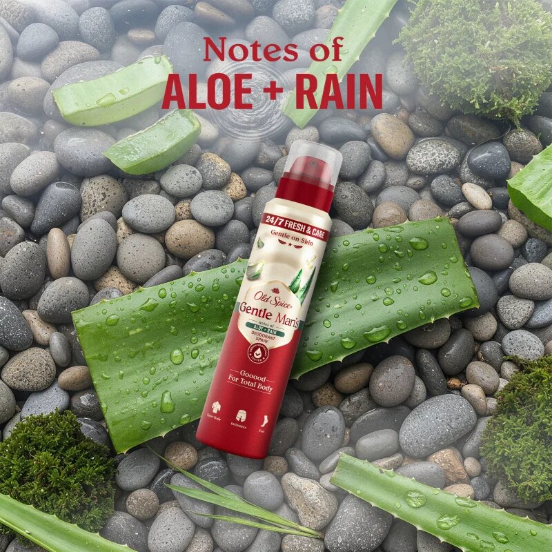 Old Spice Gentle Man's Aloe & Rain Deodorant Spray fara continut de aluminiu 140 ml