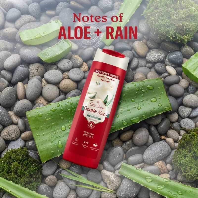 Old Spice Gentle Man's Aloe & Rain gel de duș 3 in 1 400 ml