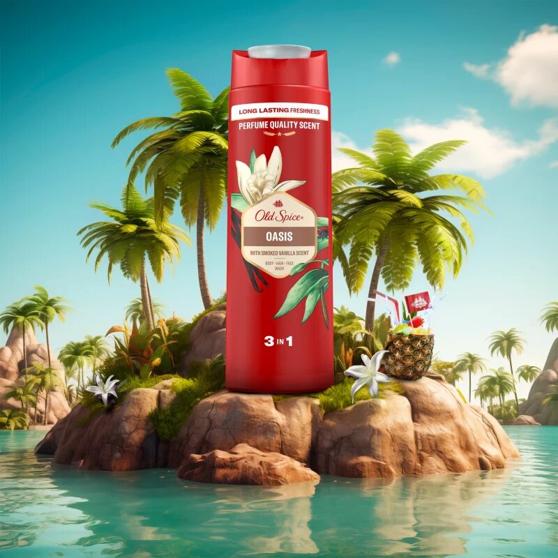 Old Spice Oasis Gel de duș pentru bărbați 3 in 1 400 ml