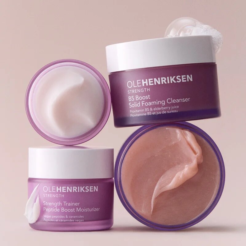 OLEHENRIKSEN Strength B5 Boost Hydrating Solid Foaming Gentle Cleanser lapte de curatare hidratant si hranitor 100 g