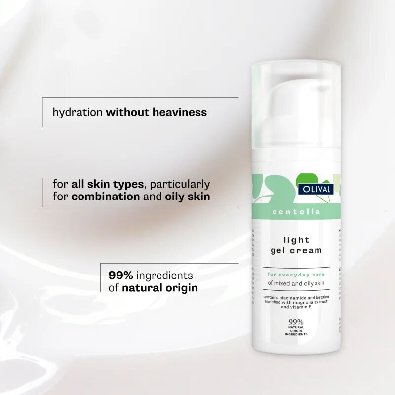 Olival Centella gel crema deschisa pentru piele mixta spre grasa 50 ml