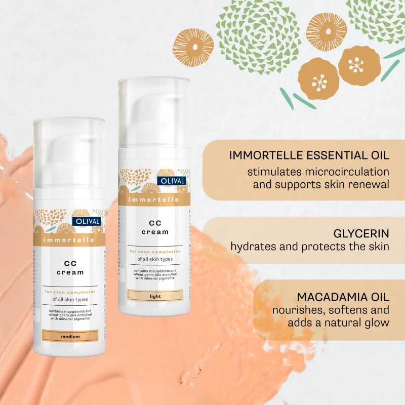 Olival Immortelle crema CC hidratanta culoare Medium 50 ml