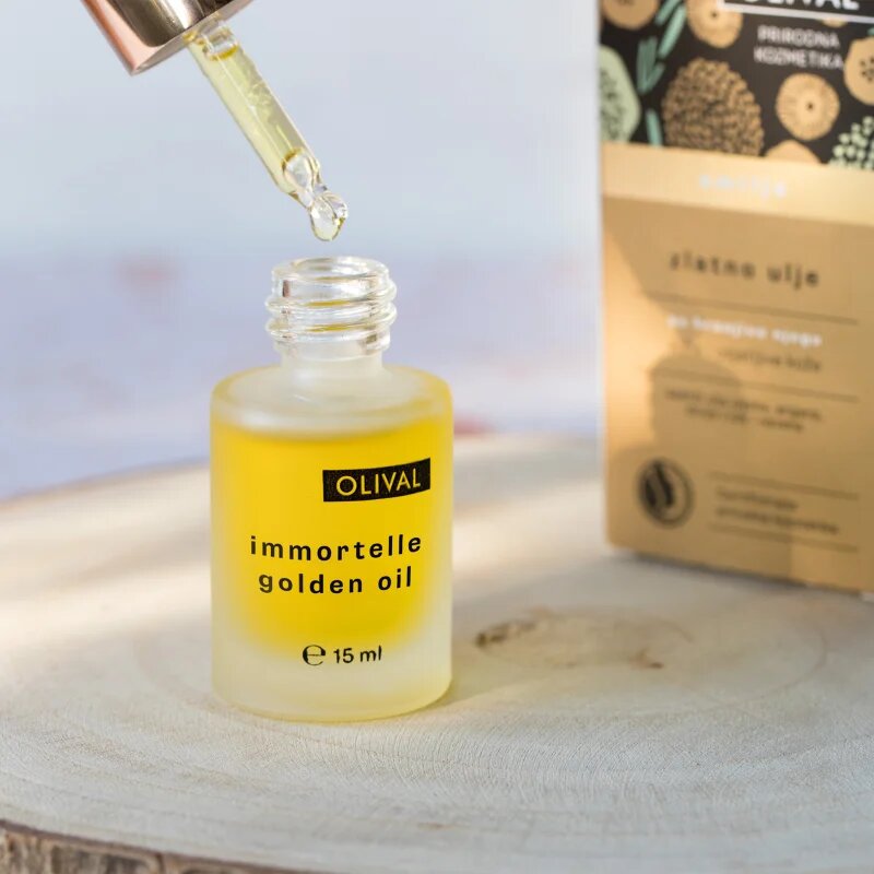 Olival Immortelle Golden Oil ulei facial pentru ten uscat și sensibil 15 ml