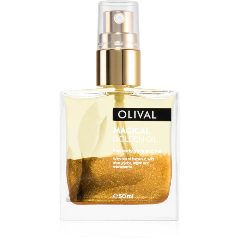 Olival Magical Gloden Oil ulei uscat multifuncțional cu sclipici pe fata corp si par 50 ml