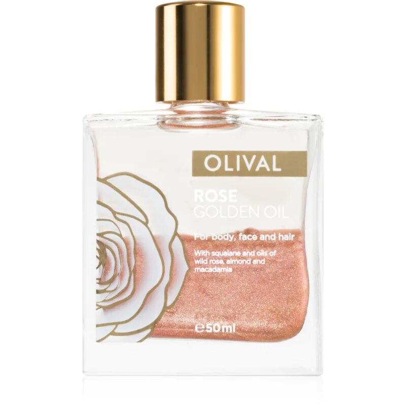 Olival Rose Gold ulei cu sclipici pentru față corp și păr 50 ml