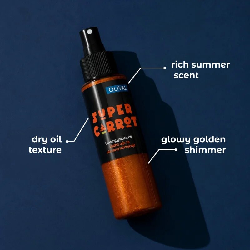Olival SUPER Carrot Golden Oil ulei cu sclipici accelerator de bronzare 100 ml